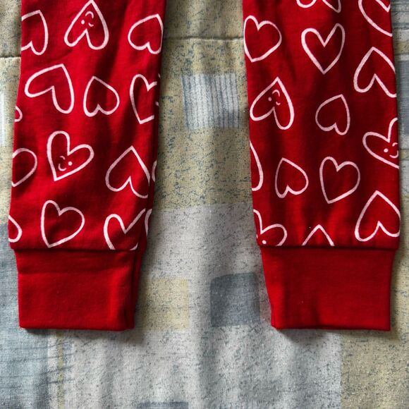 Old Navy Red Valentines Romper Long Sleeve Hearts + Bottom One Set Sz 5T - Picture 8 of 10